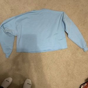 Cropped crew neck sweatshirt